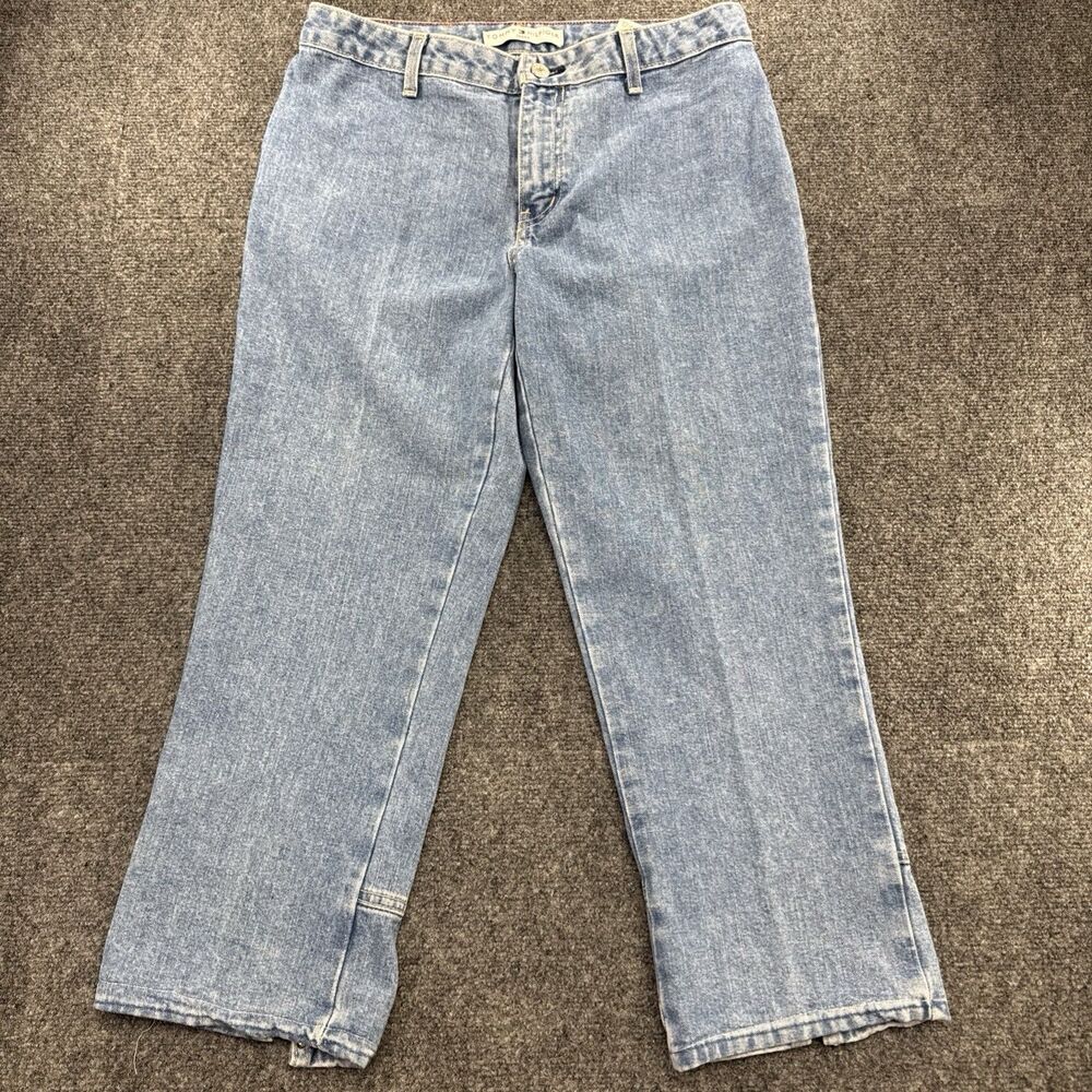 Vintage Y2K Tommy Hilfiger Jeans Womens 8 Studded Hem Wide Leg Made Canada 2002